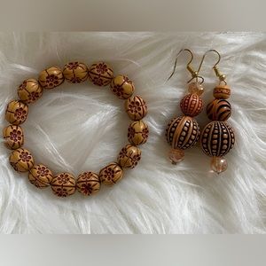 Ethnic Nigerian jewelry- bracelet and earrings